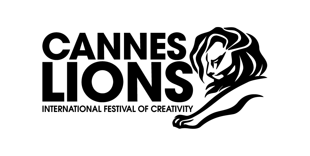 Logo Cannes Lions in schwarz auf weißem Hintergrund